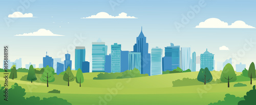 landscape with buildings and skyscrapers