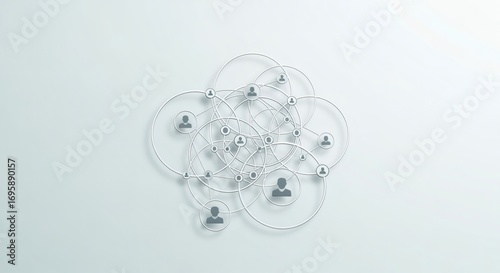 Wallpaper Mural Overlapping circles form a symbolic network with human icons at the intersections. Torontodigital.ca