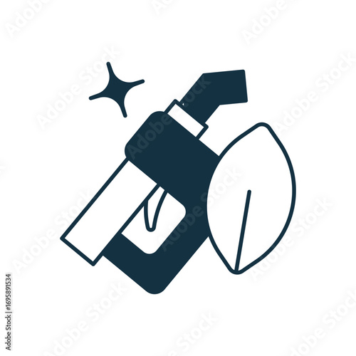 Leaf + fuel symbol icon with white background vector stock illustration