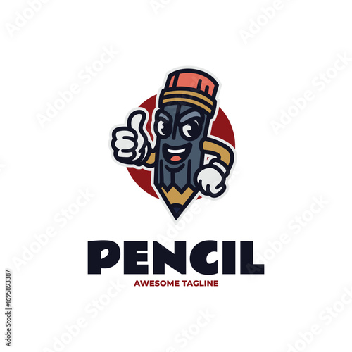 Mascot Character Pencil Logo Design