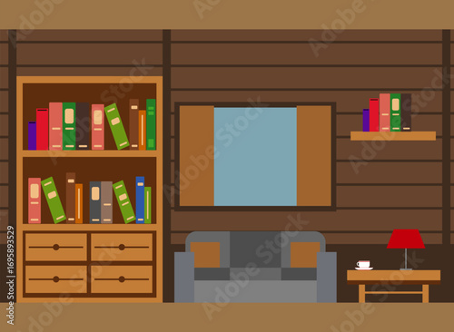 Vector room. Simple interior design.