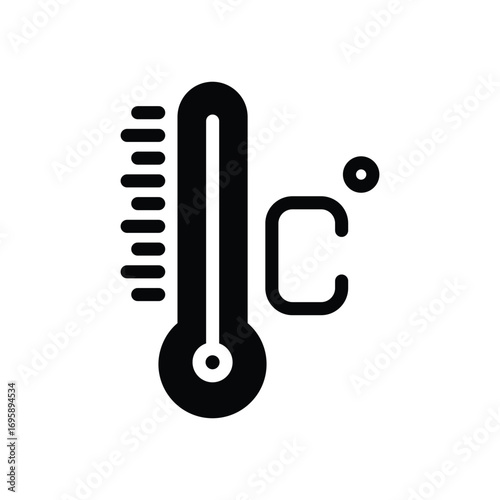 celsius temperature solid icon vector design good for web or mobile app