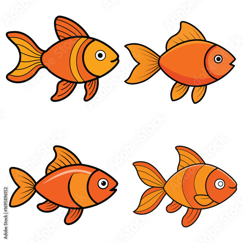 Cute Goldfish Vector Illustration