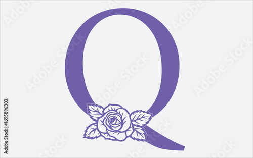 Floral alphabet a-z vector design, Alphabet vector. 1-10 number vector.