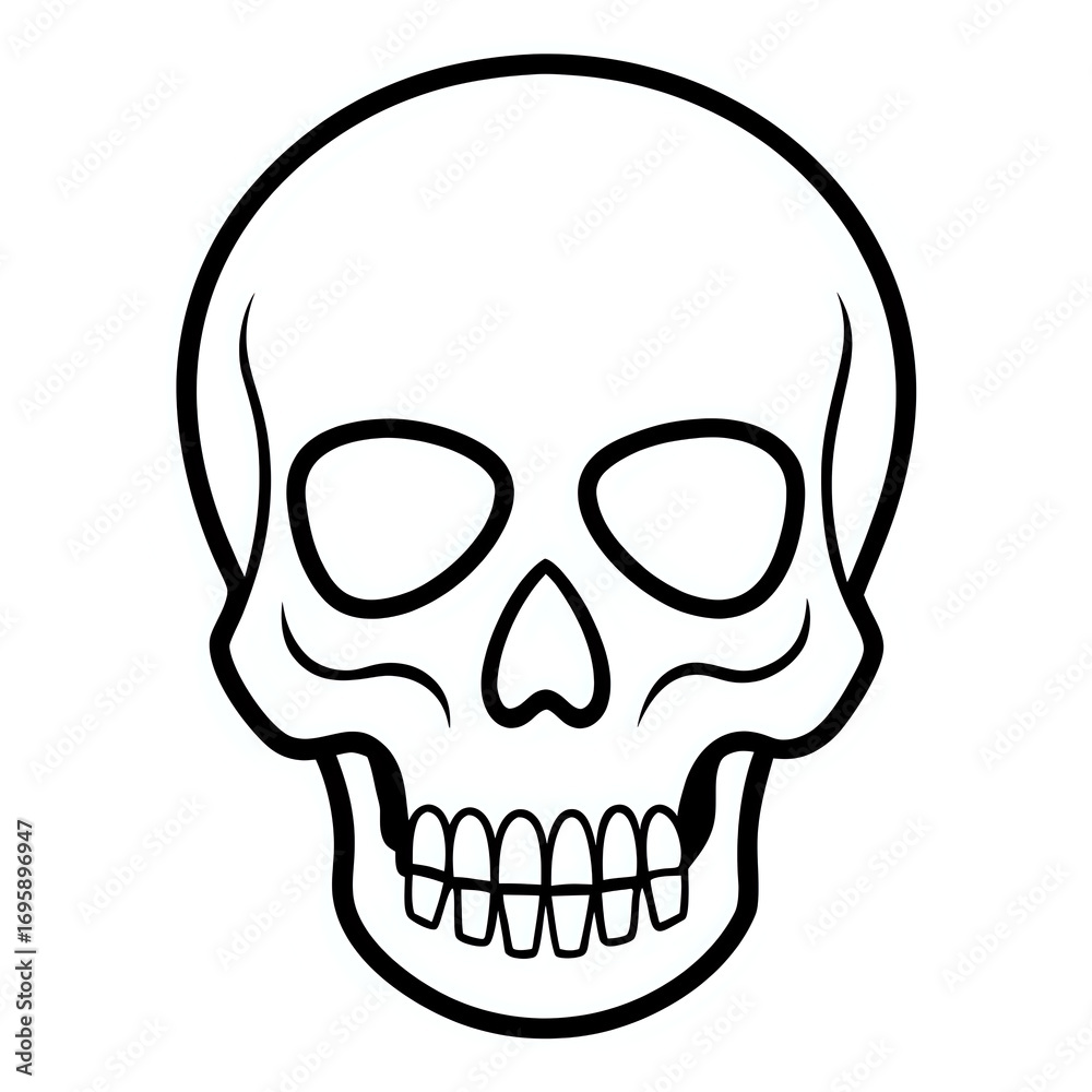 Fototapeta premium skull ,illustration outline isolated on white background