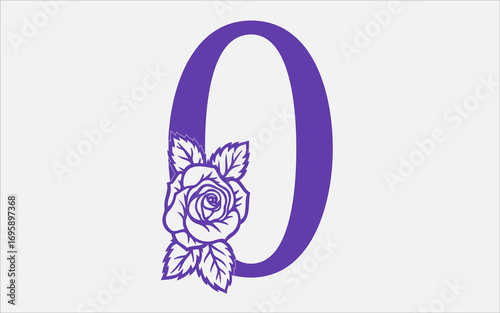 Floral alphabet a-z vector design, Alphabet vector. 1-10 number vector.