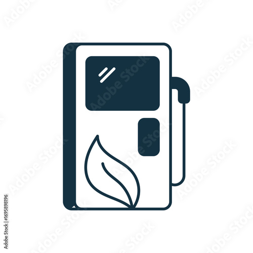 Alternative fuel station icon with white background vector stock illustration