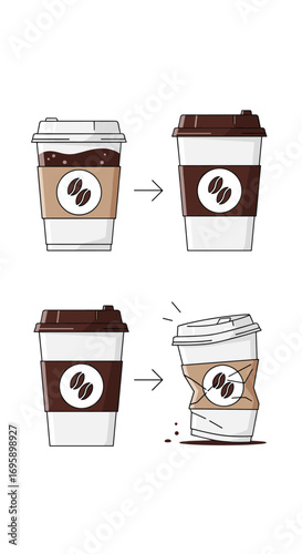 Coffee cup after being crushed and then magically restored to its original shape