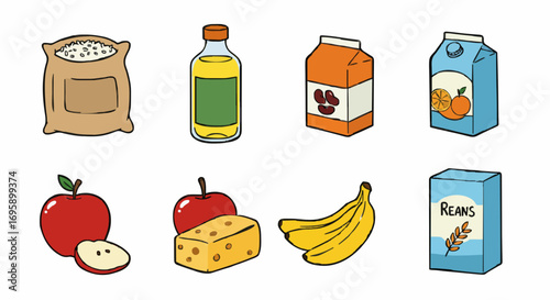 Icon set grocery