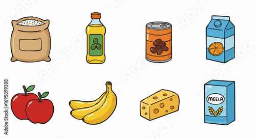 Icon set grocery
