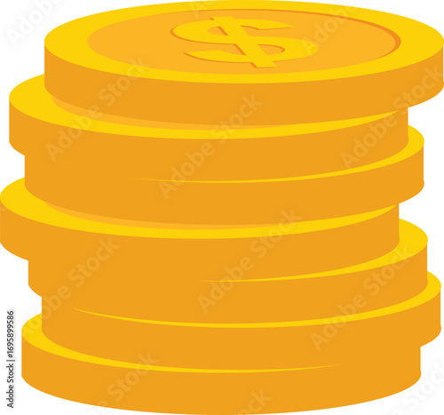 dollar money and coin vector