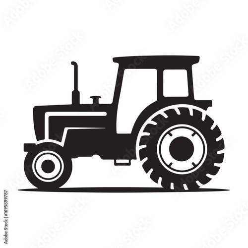 Silhouette of a tractor illustration vector. Vector illustration EPS 10 