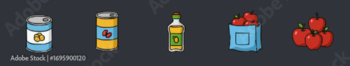 Icon set grocery