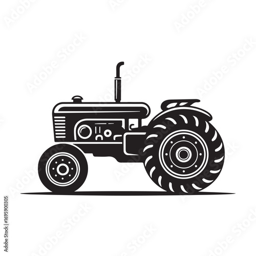 Silhouette of a tractor illustration vector. Vector illustration EPS 10 
