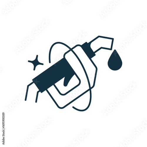 Green fuel pump icon with white background vector stock illustration