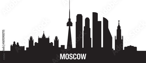 Moscow Skyline Vector Illustration Russia Cityscape European Architecture Kremlin