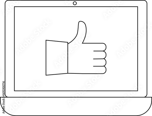 laptop icon and like icon with white background
