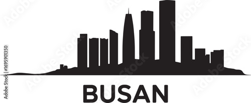 Busan Skyline Silhouette Vector Illustration South Korea Cityscape Urban Design Template