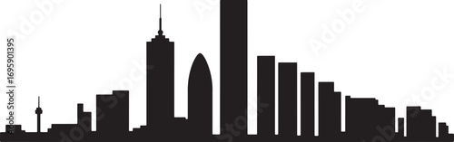 Berlin Skyline Silhouette Vector Illustration with Famous Landmarks and City Buildings