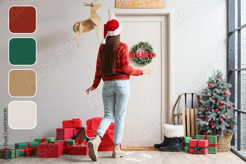 Young woman in decorated ro...