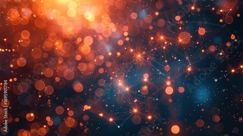 High-Tech Digital Background Featuring Abstract Network Connections and Nodes