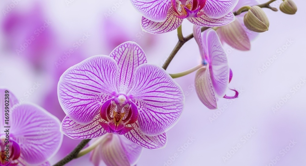Obraz premium Close-up of a Beautiful Pink Orchid Flower