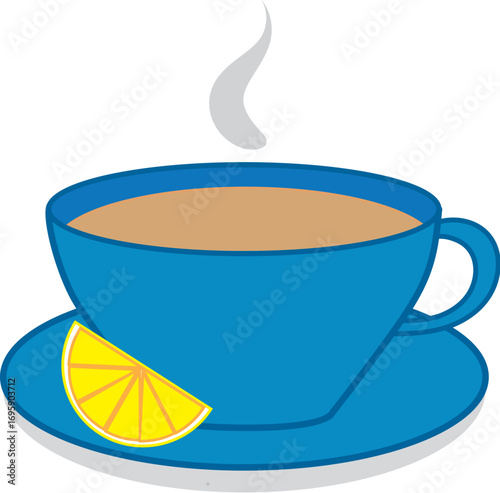 2D Tea with Lemon Icon – Flat Minimalist Style