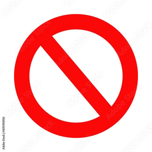 Free Download Red prohibition circle icon, the universal 'no' symbol for restriction and warning, isolated on a white background
 - GFXLoad