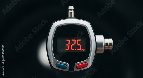 Digital Pressure Gauge Reading 32.5 Psi