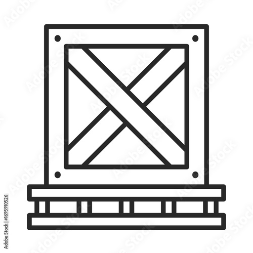 Cargo pallet line icon vector for warehouse and logistics clip art.
