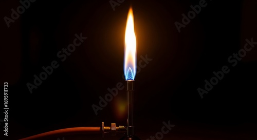 Bunsen Burner Flame on Black Background