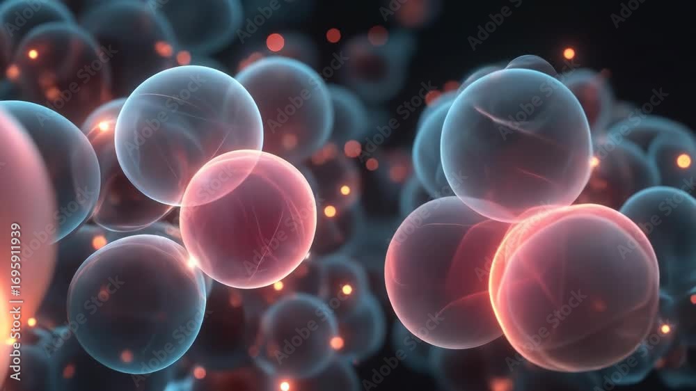 Bubbles of light a mass of glowing orbs floating against a dark backdrop