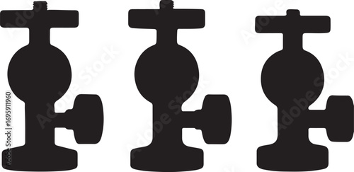 Silhouette three ball head  vector