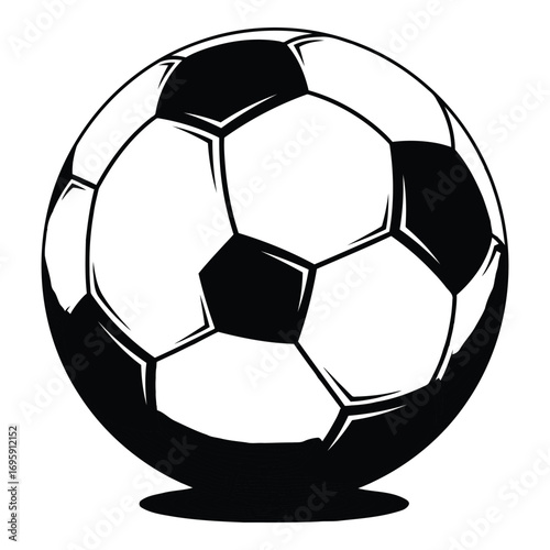 Art of classic black and white soccer ball, isolated on white background