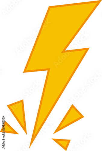 Lightning Yellow Icon Symbol. Thunderbolt shock icon collection. Yellow lightning burst, shouting. Energetic electric flashes for  power, speed, danger or action effects. Isolated vector icons set.