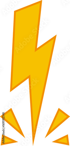 Lightning Yellow Icon Symbol. Thunderbolt shock icon collection. Yellow lightning burst, shouting. Energetic electric flashes for  power, speed, danger or action effects. Isolated vector icons set.
