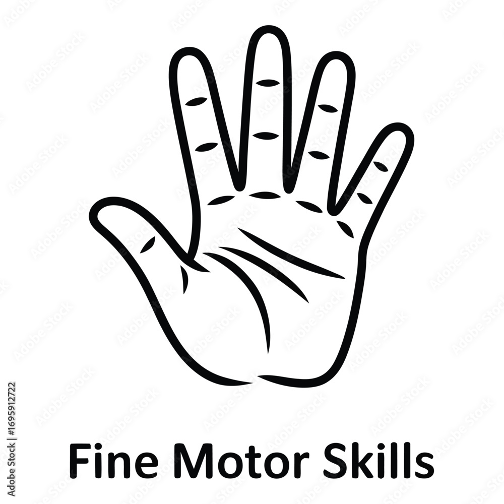 Fototapeta premium Hand Vector Icon – Fine Motor Skills, Education, Development, Learning Symbol