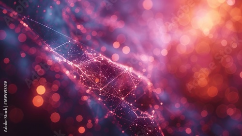 Abstract Visualization of Network Data Transfer Lines for Modern Technology Concepts