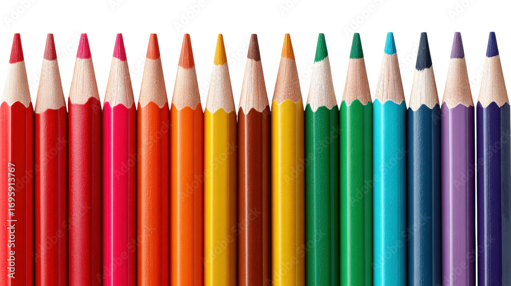 Fototapeta premium colored pencils isolated on white background