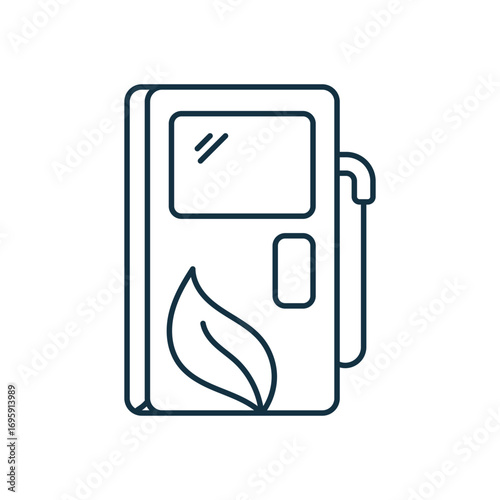 Alternative fuel station icon with white background vector stock illustration