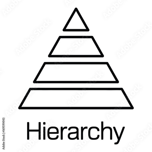 Hierarchy diagram with four levels showing structure and organization in a clear visual way silhouette