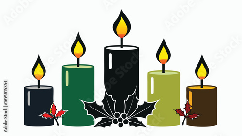 set of christmas candles