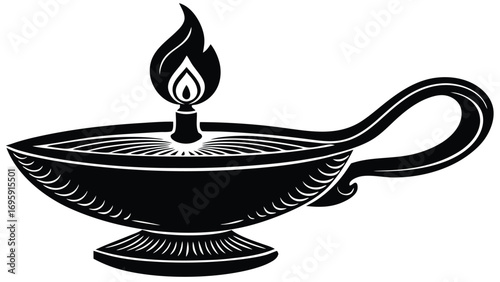 Diwali Candle Icon on Transparent Background