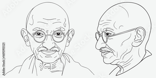 Mahatma Gandhi portrait line art Gandhi Ji gandhi jayanti