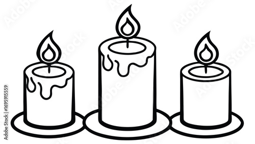 set of burning candles