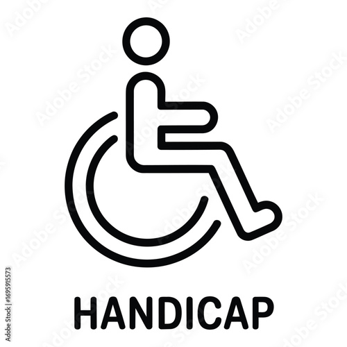 Handicap accessibility symbol representing disability and inclusion for all individuals and people silhouette