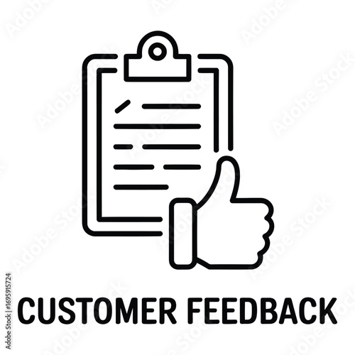 Customer satisfaction report with thumbs up for positive feedback and review approval shown here now silhouette