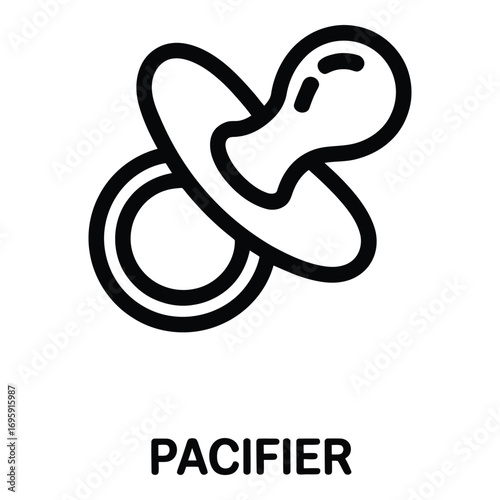 Pacifier icon baby soother nipple dummy comfort aid for infants and young children design element silhouette