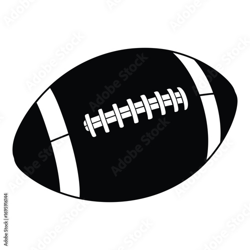 Art of black and white american football isolated on white background