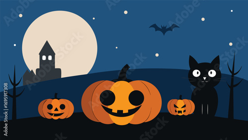 halloween background with pumpkin